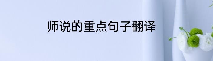 师说的重点句子翻译