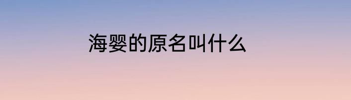 海婴的原名叫什么