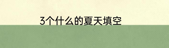 3个什么的夏天填空