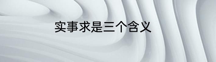 实事求是三个含义