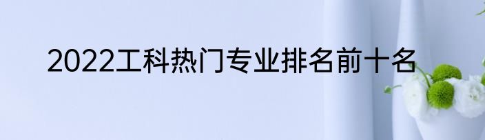 2022工科热门专业排名前十名