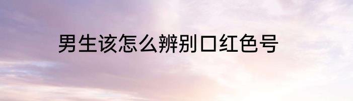 男生该怎么辨别口红色号