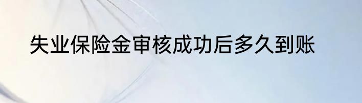 失业保险金审核成功后多久到账
