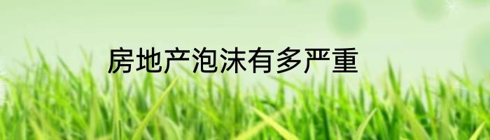 房地产泡沫有多严重