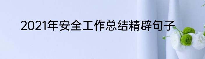 2021年安全工作总结精辟句子