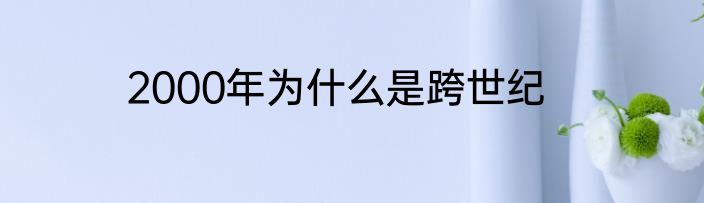 2000年为什么是跨世纪