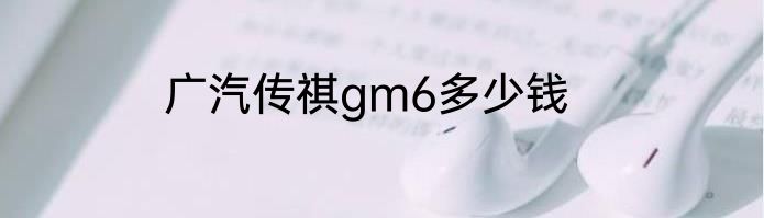 广汽传祺gm6多少钱