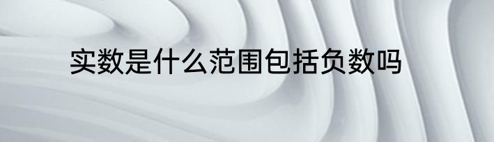 实数是什么范围包括负数吗