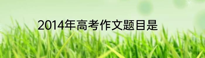 2014年高考作文题目是