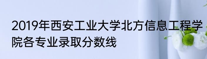 2019年西安工业大学北方信息工程学院各专业录取分数线