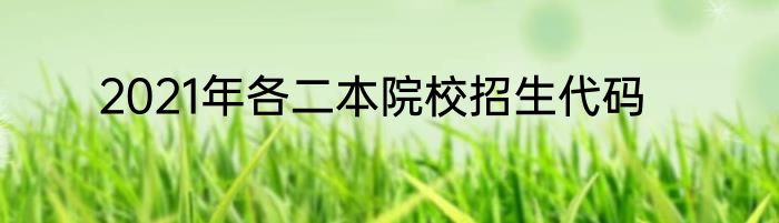 2021年各二本院校招生代码