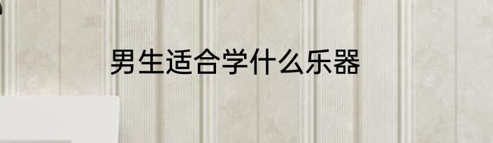 男生适合学什么乐器