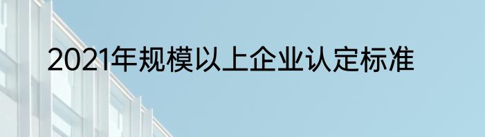 2021年规模以上企业认定标准