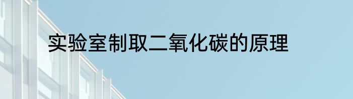 实验室制取二氧化碳的原理