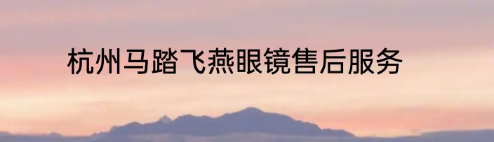 杭州马踏飞燕眼镜售后服务