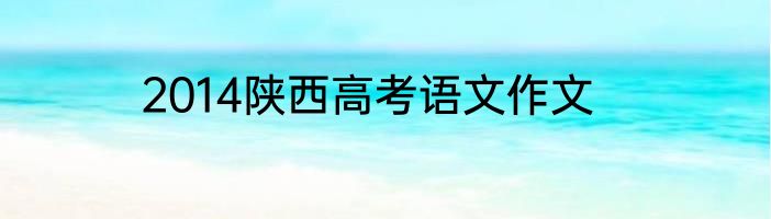 2014陕西高考语文作文