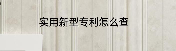 实用新型专利怎么查