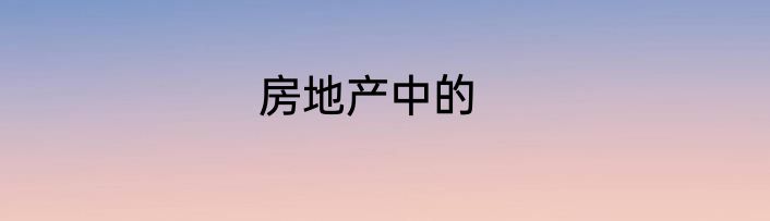 房地产中的