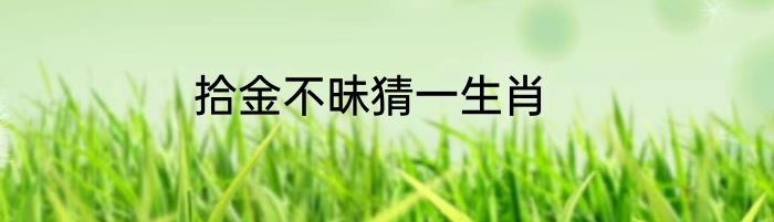 拾金不昧猜一生肖