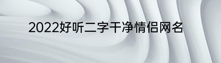2022好听二字干净情侣网名
