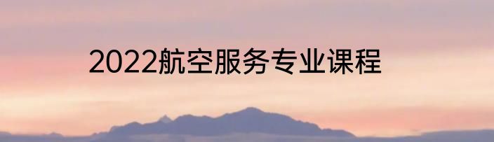 2022航空服务专业课程