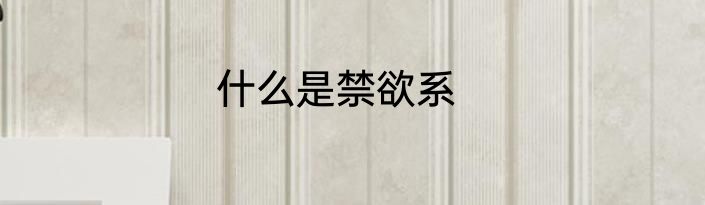 什么是禁欲系