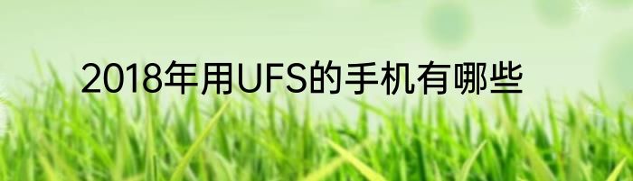 2018年用UFS的手机有哪些