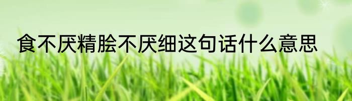 食不厌精脍不厌细这句话什么意思