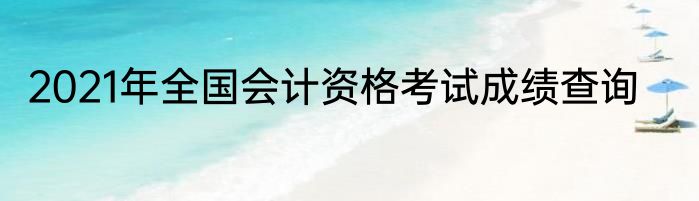 2021年全国会计资格考试成绩查询