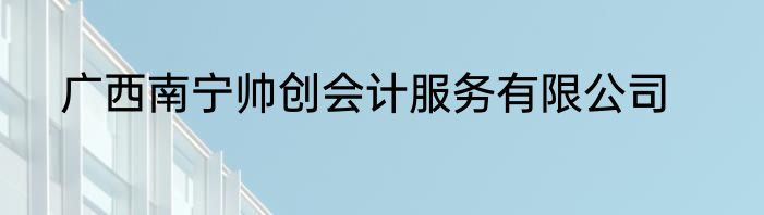 广西南宁帅创会计服务有限公司