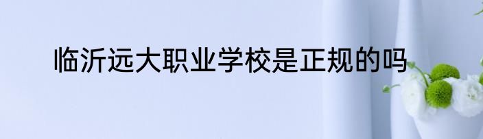 临沂远大职业学校是正规的吗