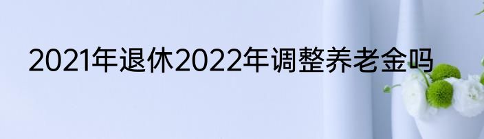 2021年退休2022年调整养老金吗