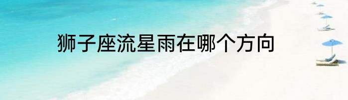 狮子座流星雨在哪个方向