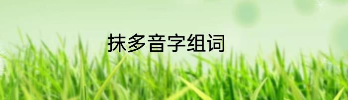 抹多音字组词