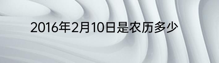 2016年2月10日是农历多少