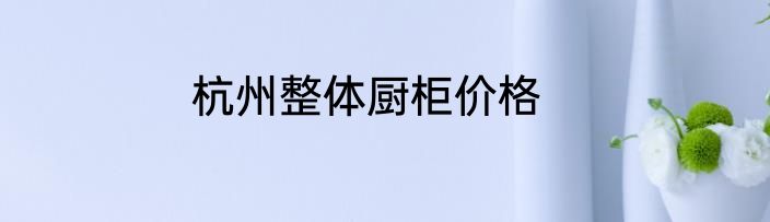 杭州整体厨柜价格