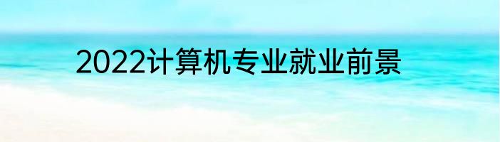 2022计算机专业就业前景