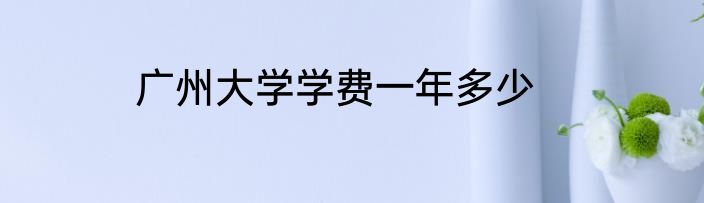 广州大学学费一年多少