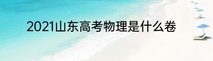 2021山东高考物理是什么卷