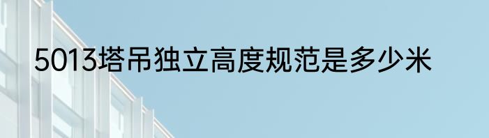 5013塔吊独立高度规范是多少米