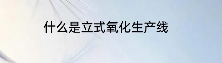 什么是立式氧化生产线