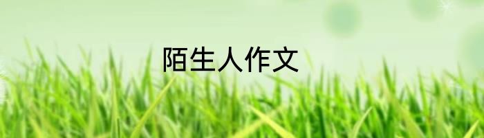 陌生人作文