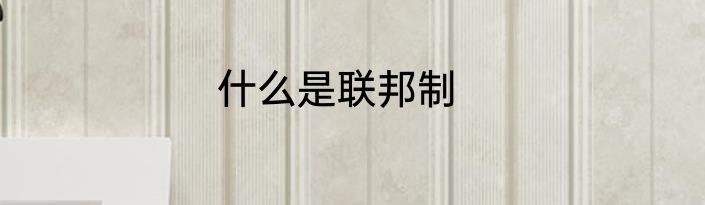 什么是联邦制