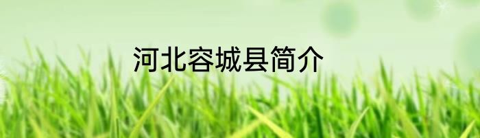 河北容城县简介