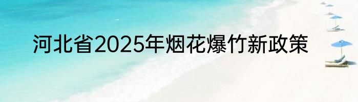 河北省2025年烟花爆竹新政策
