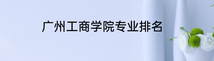 广州工商学院专业排名