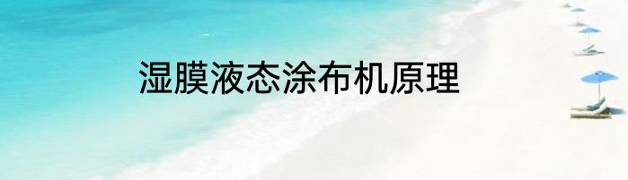 湿膜液态涂布机原理