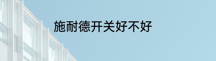 施耐德开关好不好