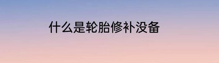 什么是轮胎修补没备