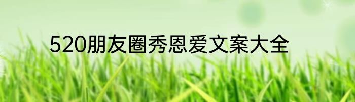 520朋友圈秀恩爱文案大全